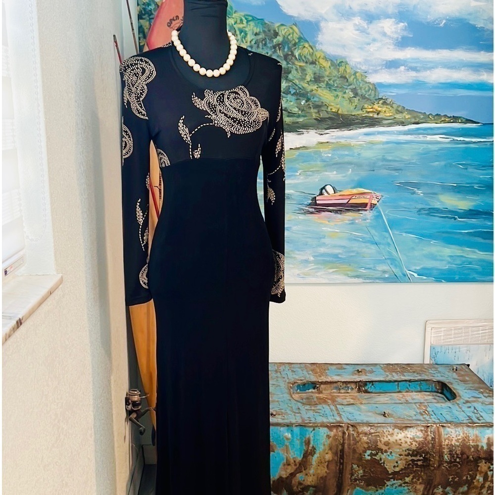 🔥VTG Yumi Mazao Paris, Gorgeous BodCon,Front-Split Dress, Perfect, Size 8 - Picture 9 of 16